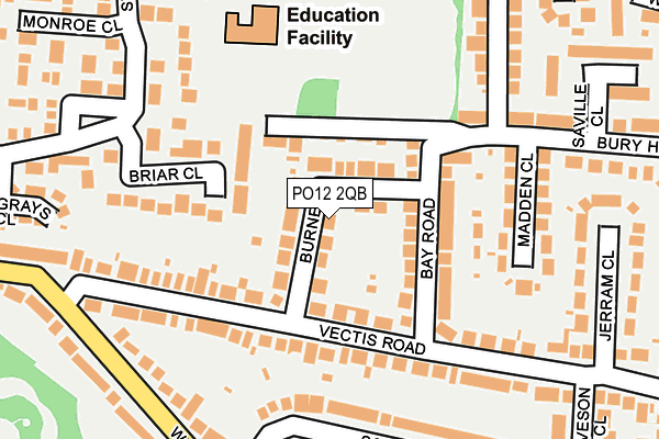 PO12 2QB map - OS OpenMap – Local (Ordnance Survey)