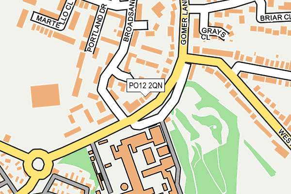 PO12 2QN map - OS OpenMap – Local (Ordnance Survey)