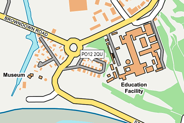 PO12 2QU map - OS OpenMap – Local (Ordnance Survey)