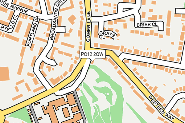 PO12 2QW map - OS OpenMap – Local (Ordnance Survey)