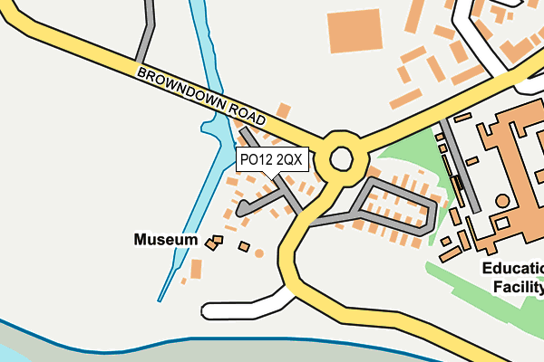 PO12 2QX map - OS OpenMap – Local (Ordnance Survey)