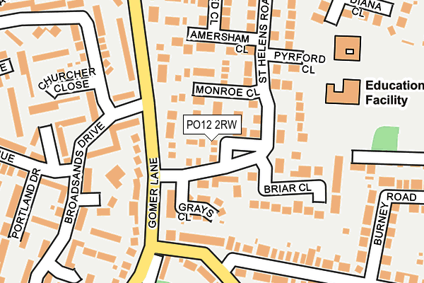 PO12 2RW map - OS OpenMap – Local (Ordnance Survey)
