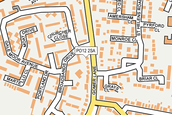 PO12 2SA map - OS OpenMap – Local (Ordnance Survey)
