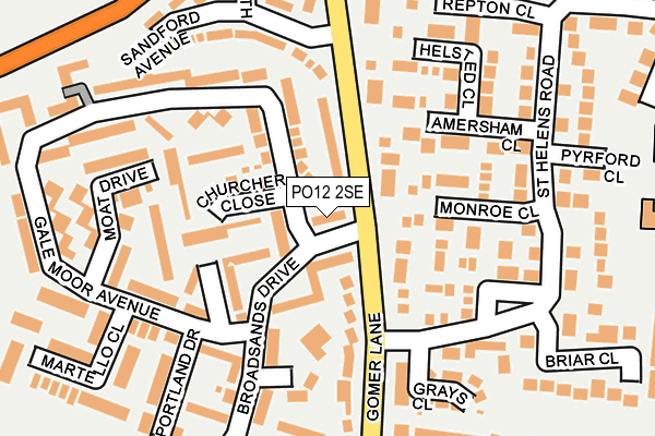 PO12 2SE map - OS OpenMap – Local (Ordnance Survey)