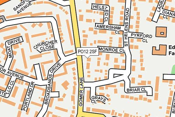 PO12 2SF map - OS OpenMap – Local (Ordnance Survey)