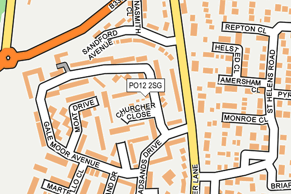 PO12 2SG map - OS OpenMap – Local (Ordnance Survey)