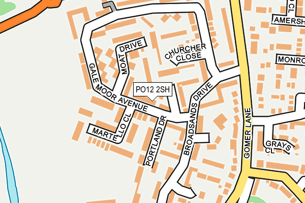 PO12 2SH map - OS OpenMap – Local (Ordnance Survey)