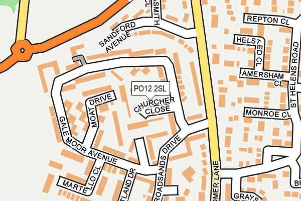 PO12 2SL map - OS OpenMap – Local (Ordnance Survey)