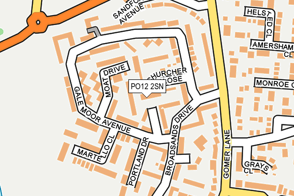 PO12 2SN map - OS OpenMap – Local (Ordnance Survey)
