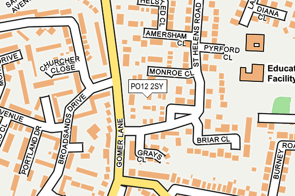 PO12 2SY map - OS OpenMap – Local (Ordnance Survey)
