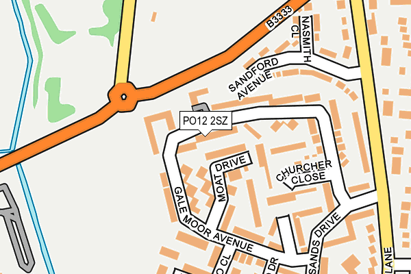 PO12 2SZ map - OS OpenMap – Local (Ordnance Survey)