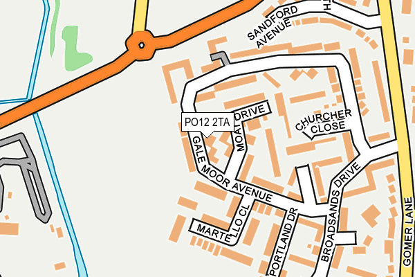 PO12 2TA map - OS OpenMap – Local (Ordnance Survey)