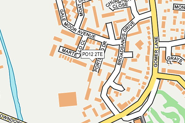 PO12 2TE map - OS OpenMap – Local (Ordnance Survey)