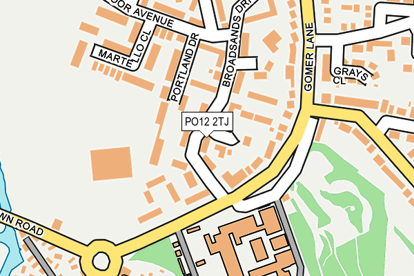 PO12 2TJ map - OS OpenMap – Local (Ordnance Survey)