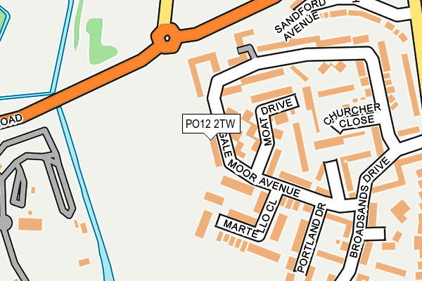 PO12 2TW map - OS OpenMap – Local (Ordnance Survey)