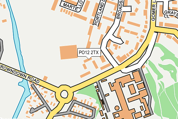 PO12 2TX map - OS OpenMap – Local (Ordnance Survey)