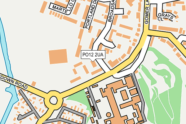 PO12 2UA map - OS OpenMap – Local (Ordnance Survey)