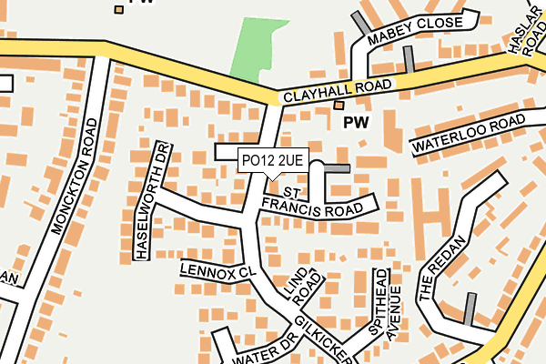 PO12 2UE map - OS OpenMap – Local (Ordnance Survey)