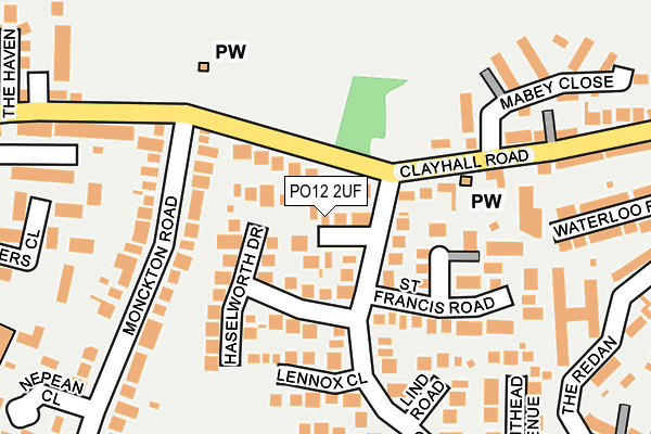 PO12 2UF map - OS OpenMap – Local (Ordnance Survey)