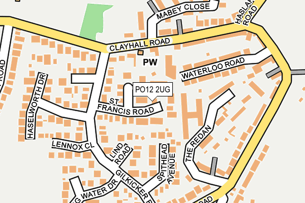 PO12 2UG map - OS OpenMap – Local (Ordnance Survey)