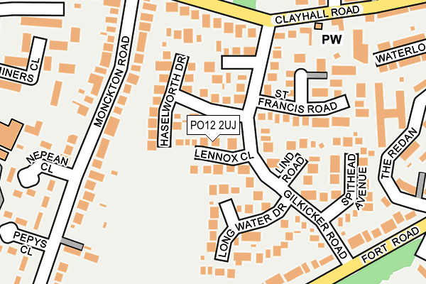 PO12 2UJ map - OS OpenMap – Local (Ordnance Survey)