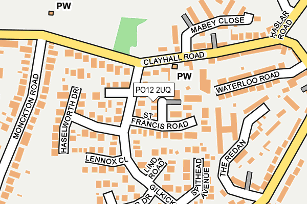 PO12 2UQ map - OS OpenMap – Local (Ordnance Survey)