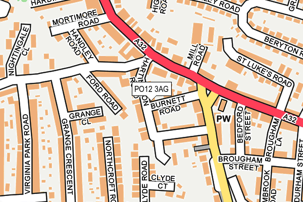 PO12 3AG map - OS OpenMap – Local (Ordnance Survey)