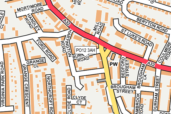 PO12 3AH map - OS OpenMap – Local (Ordnance Survey)