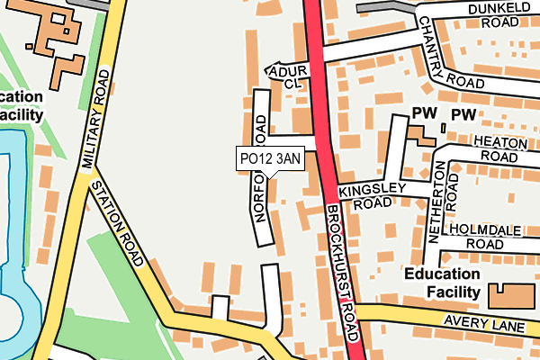 PO12 3AN map - OS OpenMap – Local (Ordnance Survey)