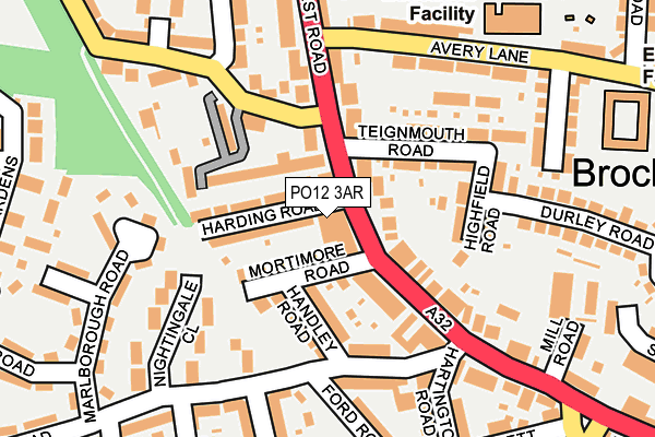 PO12 3AR map - OS OpenMap – Local (Ordnance Survey)