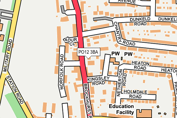 PO12 3BA map - OS OpenMap – Local (Ordnance Survey)