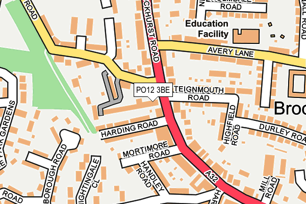 PO12 3BE map - OS OpenMap – Local (Ordnance Survey)