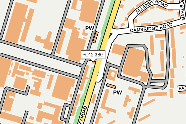 PO12 3BG map - OS OpenMap – Local (Ordnance Survey)