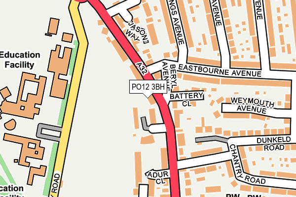 PO12 3BH map - OS OpenMap – Local (Ordnance Survey)