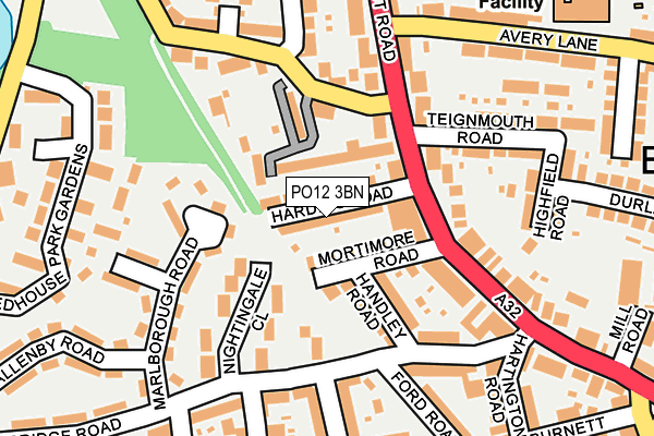 PO12 3BN map - OS OpenMap – Local (Ordnance Survey)