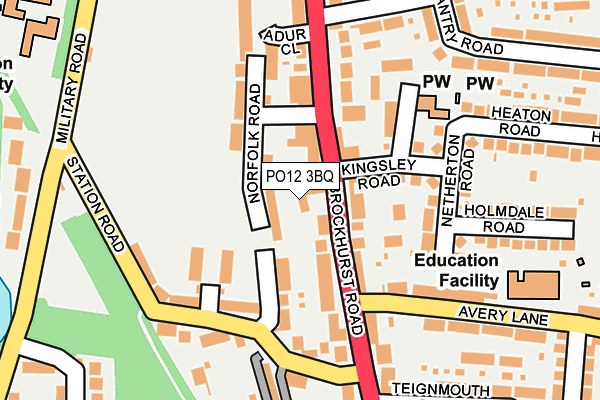 PO12 3BQ map - OS OpenMap – Local (Ordnance Survey)