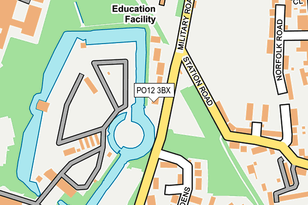 PO12 3BX map - OS OpenMap – Local (Ordnance Survey)