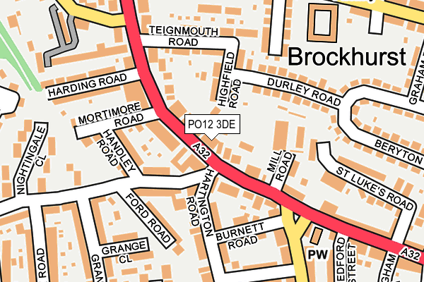 PO12 3DE map - OS OpenMap – Local (Ordnance Survey)