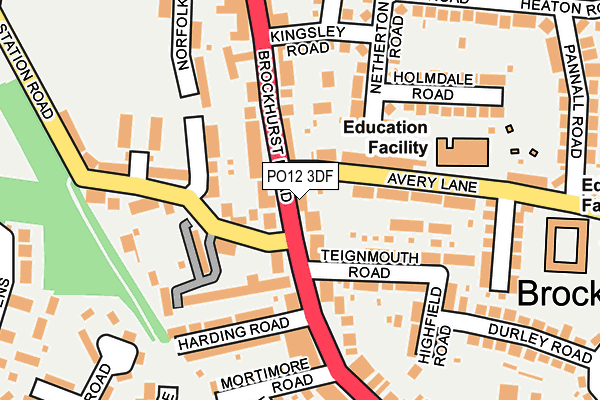 PO12 3DF map - OS OpenMap – Local (Ordnance Survey)