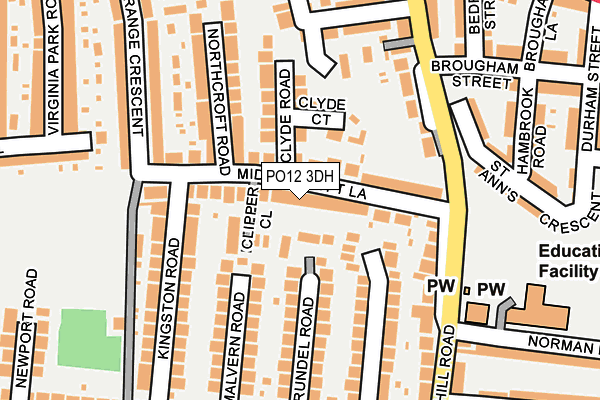 PO12 3DH map - OS OpenMap – Local (Ordnance Survey)