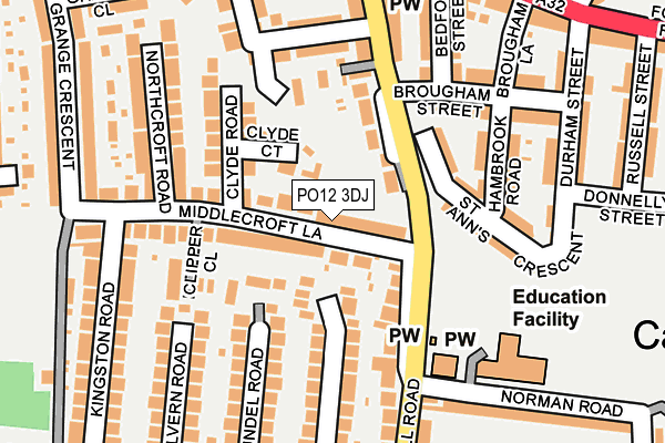 PO12 3DJ map - OS OpenMap – Local (Ordnance Survey)