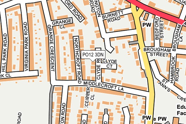 PO12 3DN map - OS OpenMap – Local (Ordnance Survey)