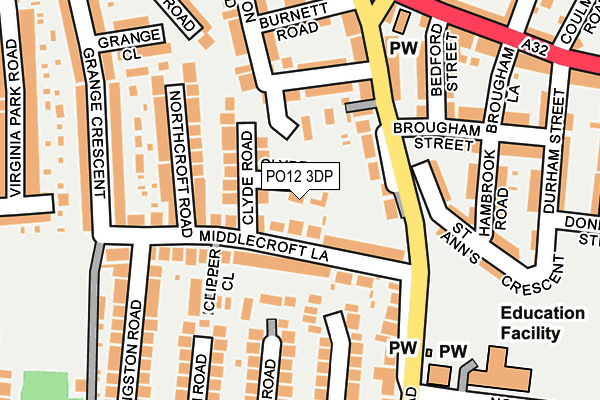 PO12 3DP map - OS OpenMap – Local (Ordnance Survey)