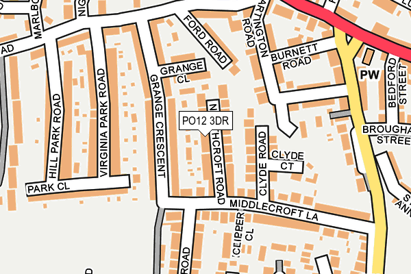 PO12 3DR map - OS OpenMap – Local (Ordnance Survey)