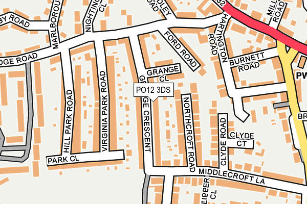 PO12 3DS map - OS OpenMap – Local (Ordnance Survey)