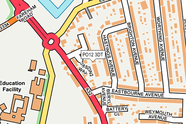 PO12 3DT map - OS OpenMap – Local (Ordnance Survey)