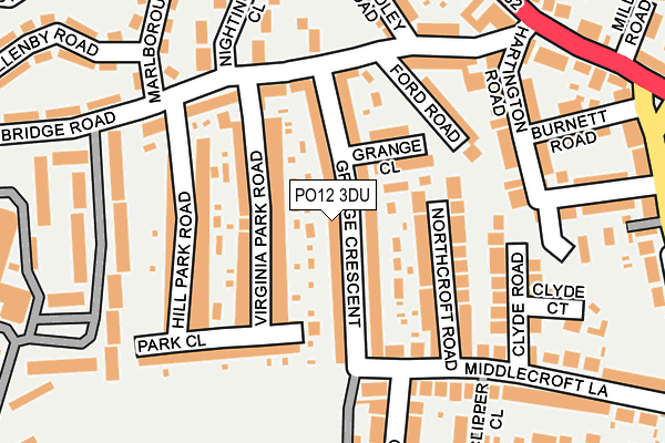PO12 3DU map - OS OpenMap – Local (Ordnance Survey)
