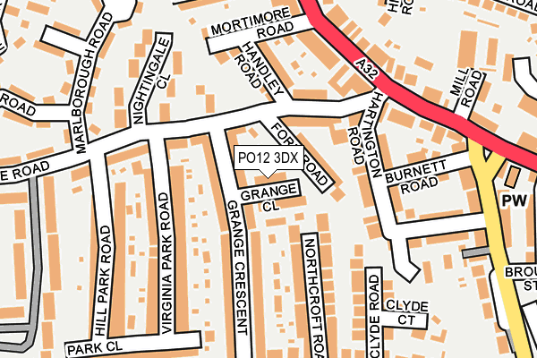 PO12 3DX map - OS OpenMap – Local (Ordnance Survey)