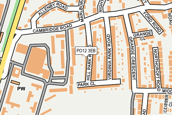 PO12 3EB map - OS OpenMap – Local (Ordnance Survey)