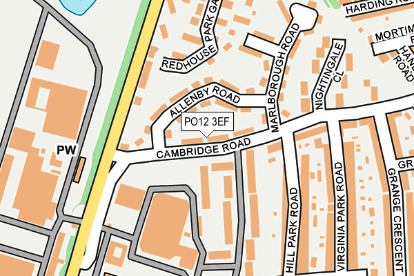 PO12 3EF map - OS OpenMap – Local (Ordnance Survey)